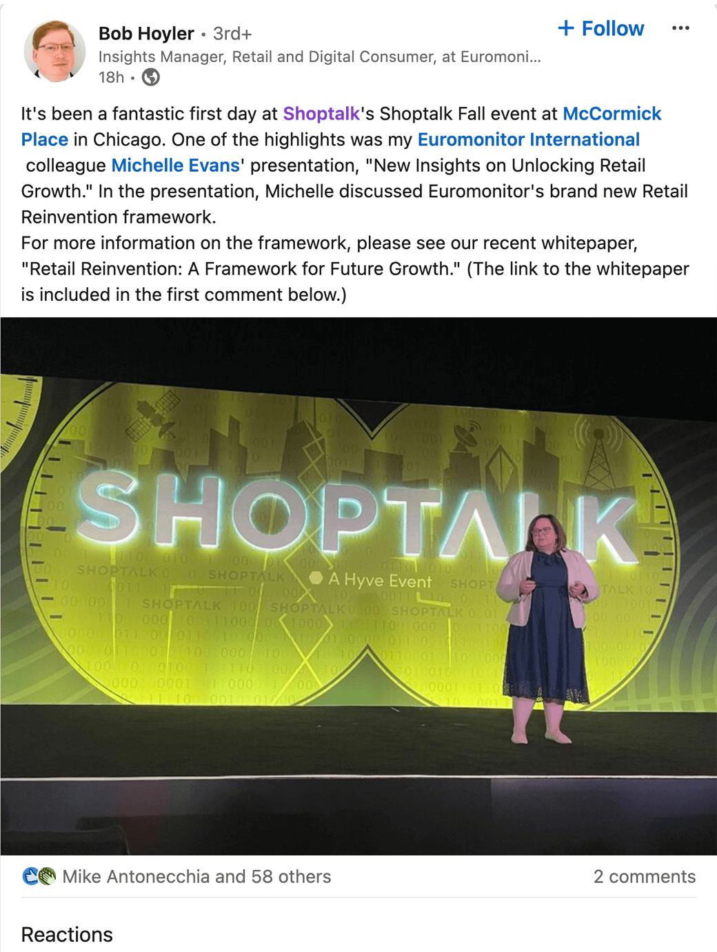 It's been a fantastic first day at Shoptalk's Shoptalk Fall event at McCormick Place in Chicago